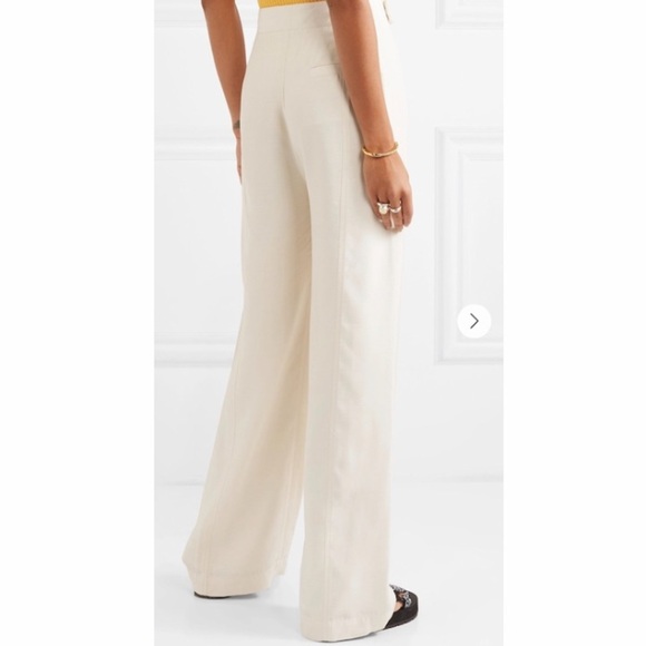 3.1 Phillip Lam Sateen Overlap Pants in Cream. - Picture 3 of 15